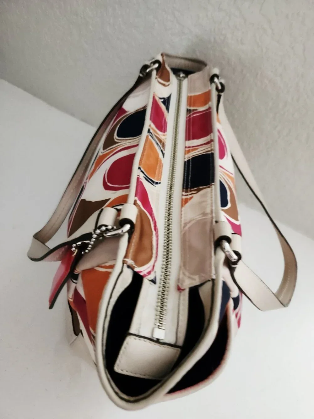 Coach Park Hand Drawn Scarf Print Satchel Handbag Purse